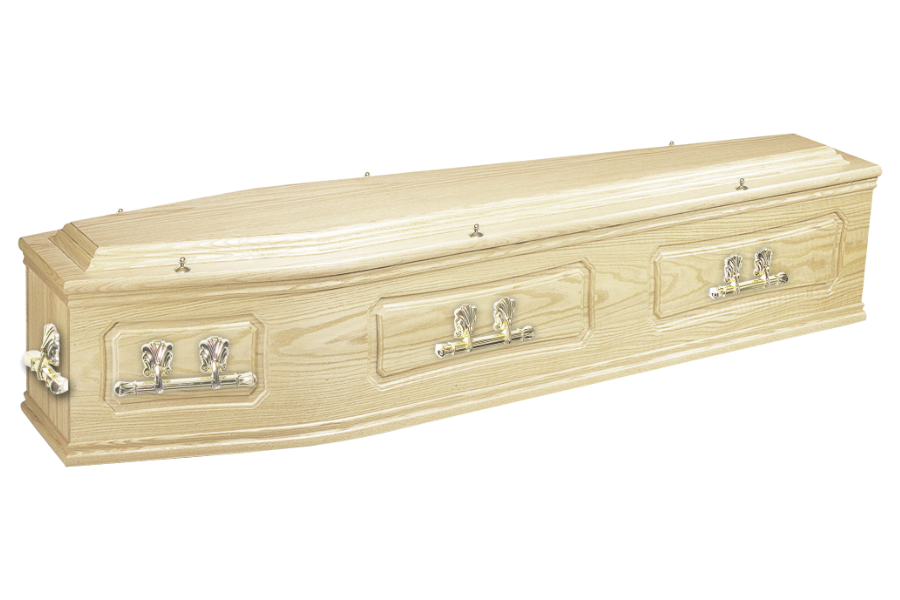 Traditional Square End Cavendish Solid Oak wood Coffin
