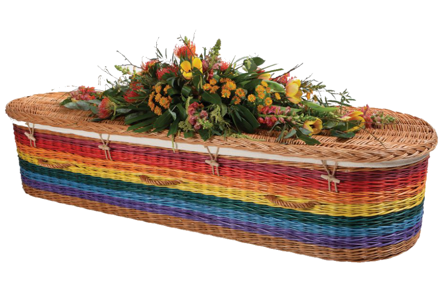 Curved End Rainbow Willow Coffin