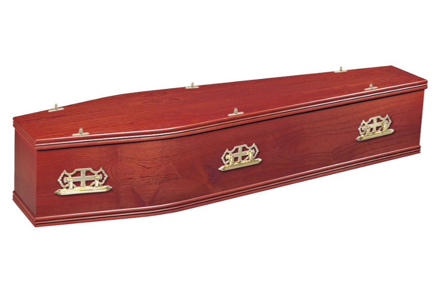 Traditional Square End Sapele wood Coffin