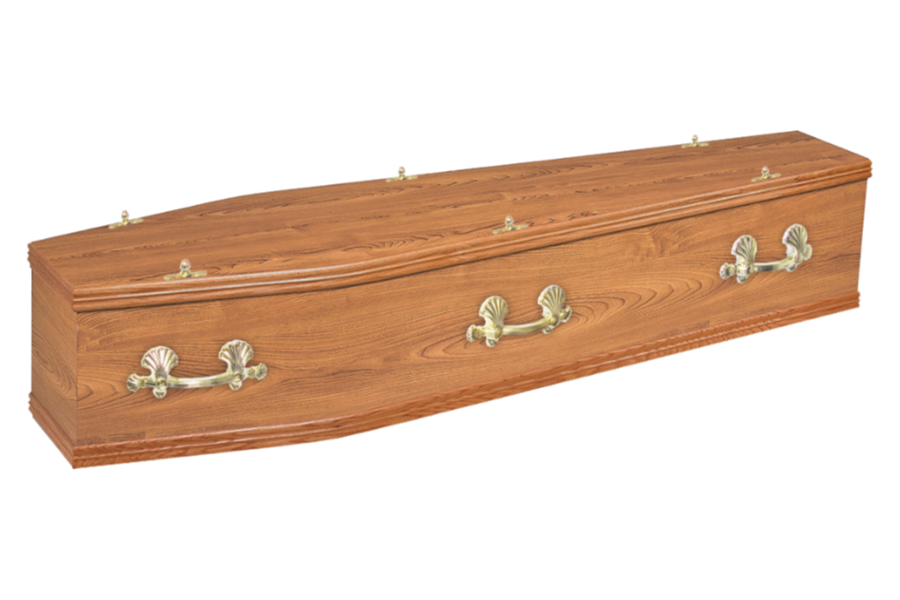 Traditional Square End Veneered Coffin