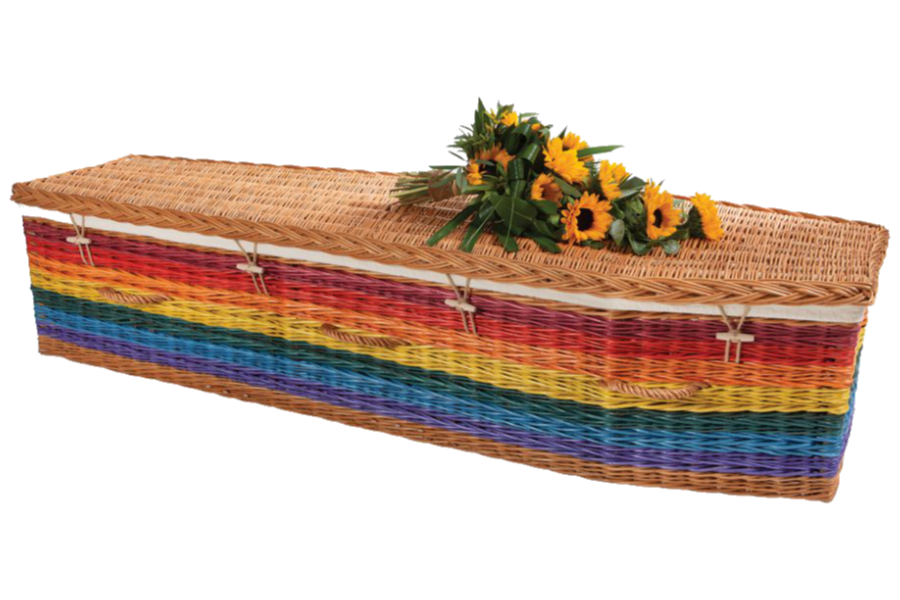 Traditional Square End Rainbow Willow Coffin