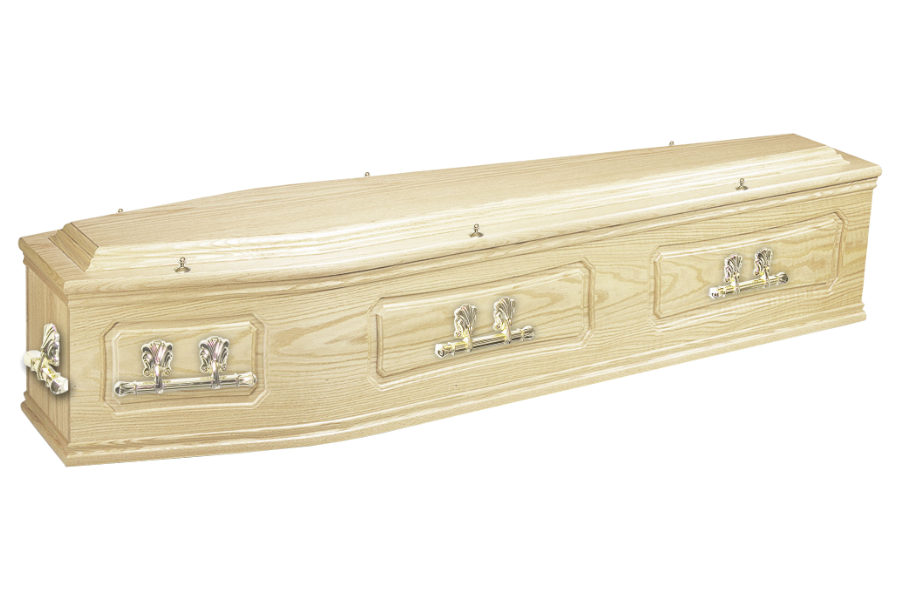 Traditional Square End Cavendish Solid Oak wood Coffin