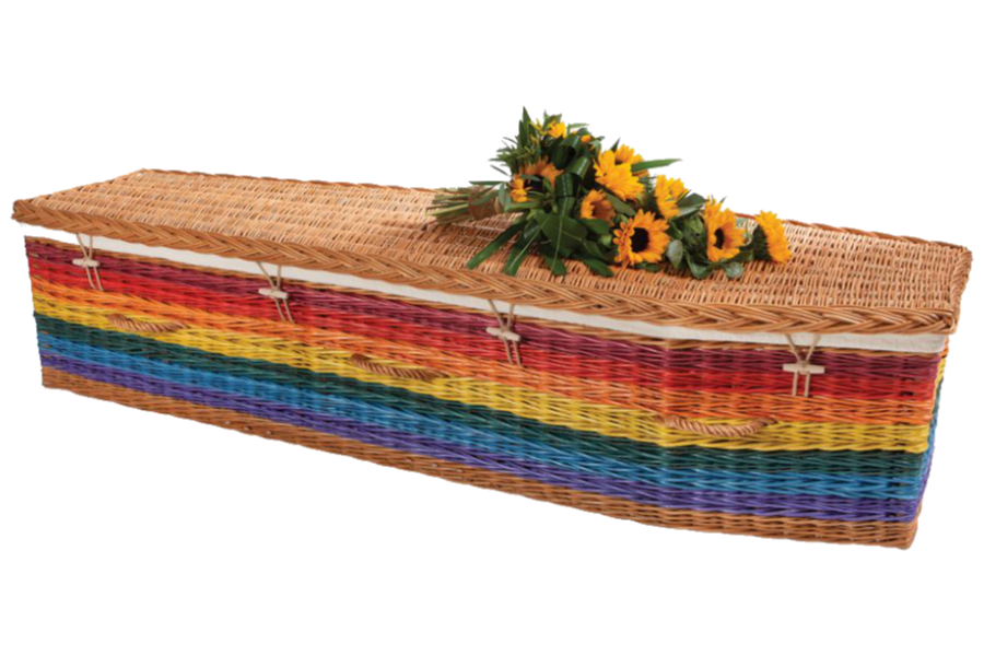 Traditional Square End Rainbow Willow Coffin
